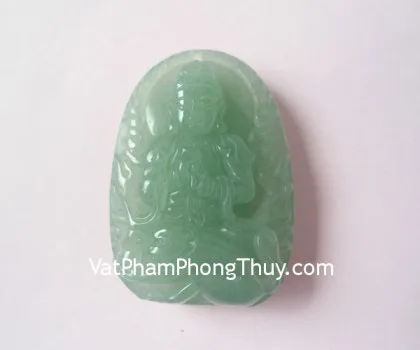 Phật bản mệnh Phỉ Thúy xanh đậm sắc xảo A+ lớn - Ngọ (Đại Thế Chí Bồ Tát) FS6864-5