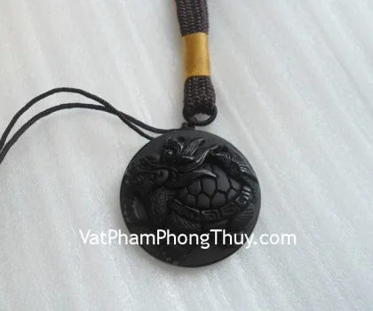 Rùa đầu rồng đá lam ngọc cõng tháp FM034