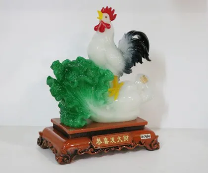 Gà ngọc trắng bên bắp cải xanh - Cung hỷ phát đại tài G048A
