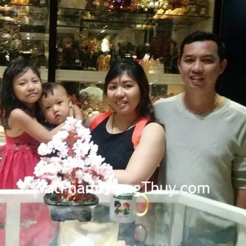Anh Luân - khách hàng mua Cây tài lộc thạch anh hồng KC056